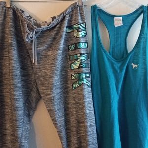 VS PINK outfit large sweatpants and Medium Shirt